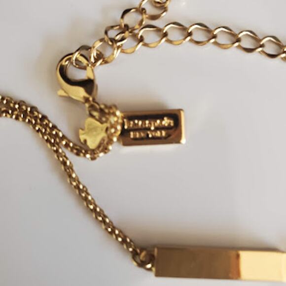 Kate Spade Raising the Bar Station Necklace Gold Plated Bars Crystal Accents - Picture 4 of 5
